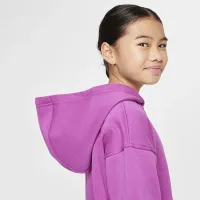 Nike Sportswear Club Fleece Big детские оверсайз Full-Zip Толстовка с капюшоном цвет фиолетовый