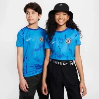 Chelsea FC Academy Pro Big детские Nike Dri-FIT Soccer Short-Sleeve Pre-Match Top синий
