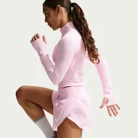 Nike Tempo Flow Swoosh женская Dri-FIT Mid-Rise Brief-Lined Running шорты Pink