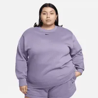 Nike Sportswear Phoenix Fleece жіноча оверсайз Crew-Neck світшот (великі розміри) колір фіолетовий