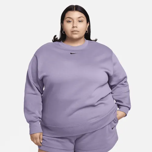 Nike Sportswear Phoenix Fleece женская оверсайз Crew-Neck свитшот (большие размеры) цвет фиолетовый