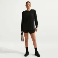 Nike One Relaxed жіноча Dri-FIT Long-Sleeve Top колір чорний