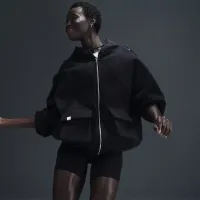 Nike Sportswear жіноча оверсайз Full-Zip French Terry Толстовка з капюшоном колір чорний