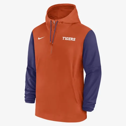 Clemson Tigers Sideline Pre-Game Player чоловічі Nike College 1/2-Zip Hooded Куртка Orange