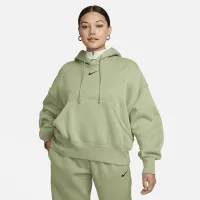 Nike Sportswear Phoenix Fleece женская Over-оверсайз Pullover Толстовка с капюшоном цвет зеленый