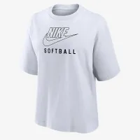 Nike Swoosh женская Softball Boxy футболка цвет белый