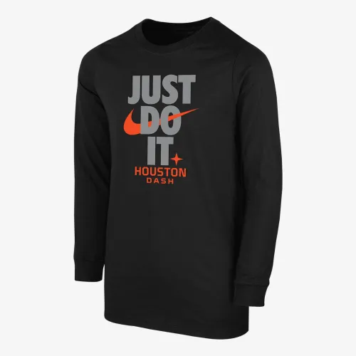 Houston Dash Big детские (для мальчиков) Nike Soccer Long-Sleeve футболка цвет черный