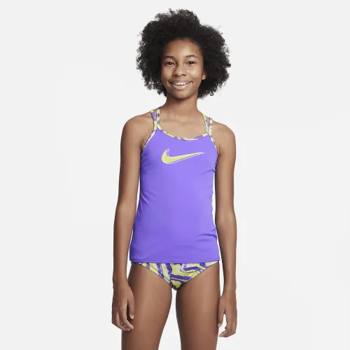 Nike Big дитячі (Girls') T-Crossback Tankini комплект колір фіолетовий