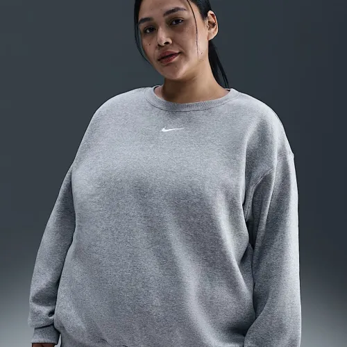 Nike Sportswear Phoenix Fleece женская оверсайз Crew-Neck свитшот (большие размеры) цвет серый
