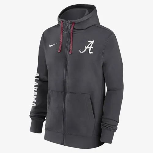 Alabama Crimson Tide Sideline Team Issue чоловічі Nike College Full-Zip Толстовка з капюшоном колір сірий
