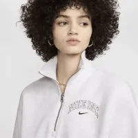 Nike Sportswear Phoenix Fleece жіноча 1/2-Zip Cropped світшот колір коричневий