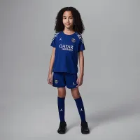 Nike Paris Saint-Germain 2025 Stadium Fourth Little дитячі Jordan Soccer Replica 3-Piece Kit блакитний