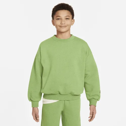 Nike Sportswear Icon Fleece Big дитячі оверсайз світшот колір зелений