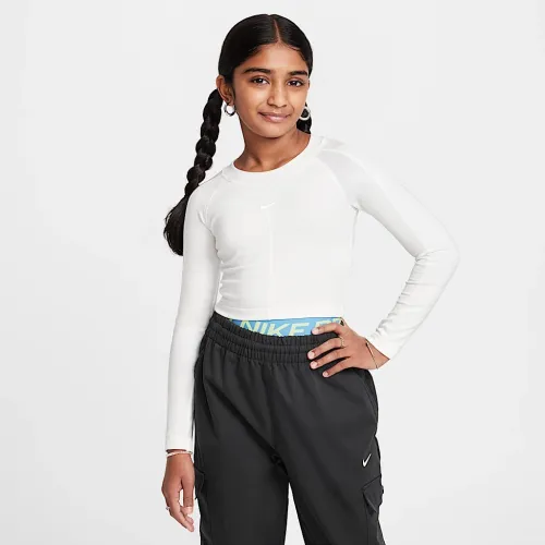 Nike Sportswear Big дитячі (Girls') Cropped Long-Sleeve Top колір білий