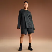 NikeSKIMS Airy жіноча оверсайз V-Neck Long-Sleeve Top колір чорний