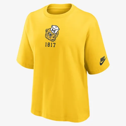 Michigan Wolverines Legacy Established Boxy жіноча Nike College футболка Yellow