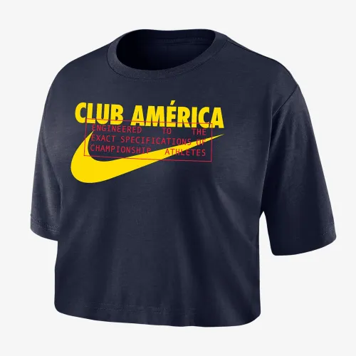 Club Америка жіноча Nike Dri-FIT Soccer Cropped футболка блакитний