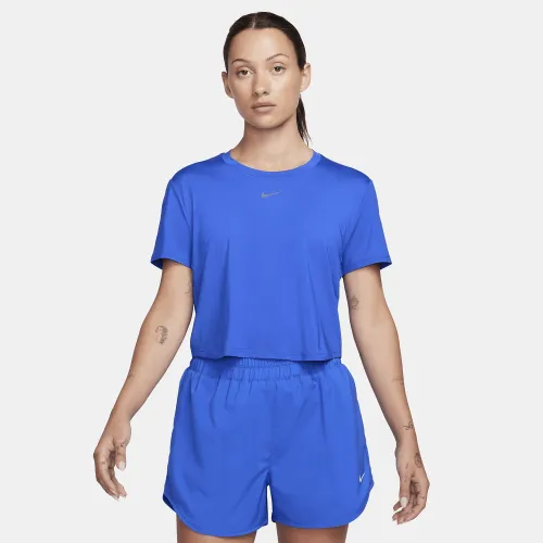 Nike One Classic жіноча Dri-FIT Short-Sleeve Cropped Top блакитний