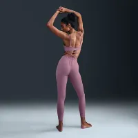 Nike Zenvy Strappy Wrap женская Light-Support Padded Sports Bra цвет фиолетовый