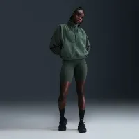 Nike One жіноча Therma-FIT оверсайз 1/2-Zip Fleece Top колір зелений