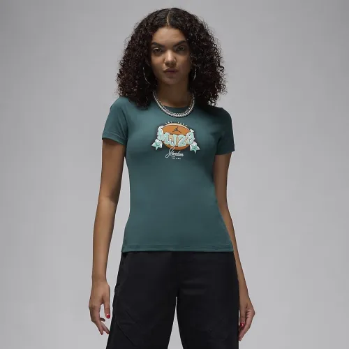 Nike Jordan Essential женская Slim футболка цвет зеленый