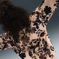 Nike Little детские Floral Camo Crew and лосины набор цвет черный