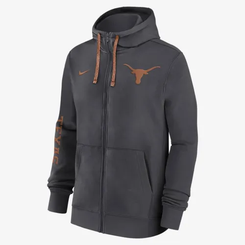Texas Longhorns Sideline Team Issue чоловічі Nike College Full-Zip Толстовка з капюшоном колір сірий