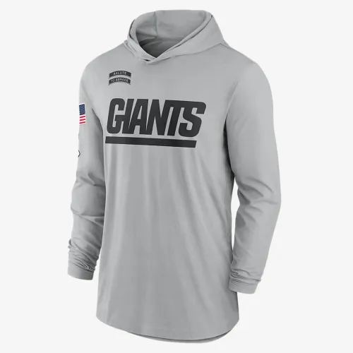 New York Giants Salute to Service Edge Mascot Lockup Men’s Nike Dri-FIT NFL Long-Sleeve Hooded Top цвет серый