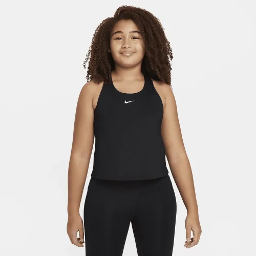 Nike Swoosh Big дитячі (Girls') Dri-FIT Tank Sports Bra (Extended Size) колір чорний