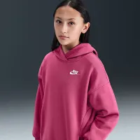 Nike Sportswear Club Fleece Big дитячі оверсайз Pullover Толстовка з капюшоном колір фіолетовий
