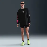 Nike After Dark Tour женская оверсайз Long-Sleeve Graphic футболка цвет черный