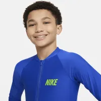 Nike Swim 3-D Swoosh Big детские (для мальчиков) Long-Sleeve Zip Hydroguard синий