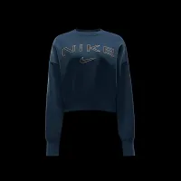 Nike Sportswear Phoenix Fleece женская Over-оверсайз Crew-Neck Logo свитшот синий