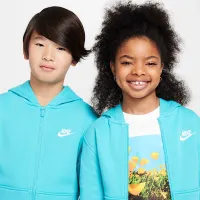 Nike Sportswear Club Fleece Big детские Full-Zip Толстовка с капюшоном цвет зеленый