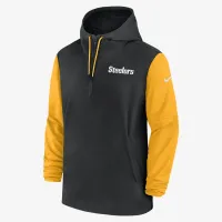 Pittsburgh Steelers Sideline Pre-Game Player чоловічі Nike NFL 1/2-Zip Hooded Куртка колір чорний