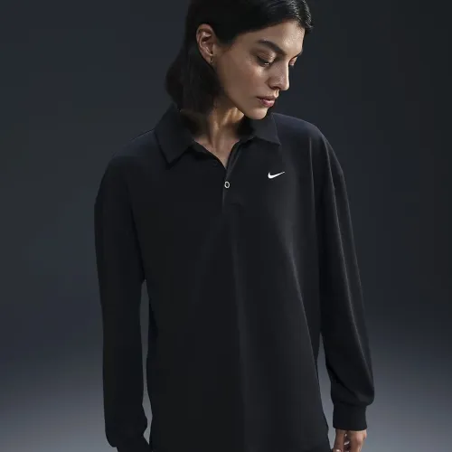 Nike Sportswear Essential женская оверсайз Long-Sleeve Polo цвет черный