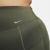 Nike Go жіноча Firm-Support З високою талією 7/8 лосіни з кишенями(великі розміри) колір зелений