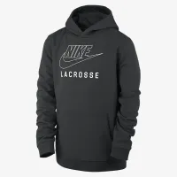 Nike Swoosh Club Fleece Big детские Lacrosse Pullover Толстовка с капюшоном цвет черный