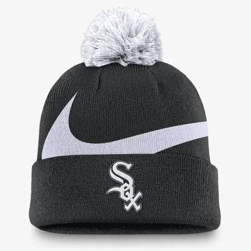 Chicago колір білий Sox Peak чоловічі Nike MLB Cuffed Pom Beanie колір чорний