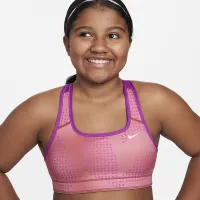 Nike Swoosh Big дитячі (Girls') Reversible Sports Bra (Extended Size) колір фіолетовий