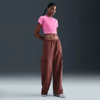 Nike Sportswear Chill Knit жіноча Cropped футболка Pink