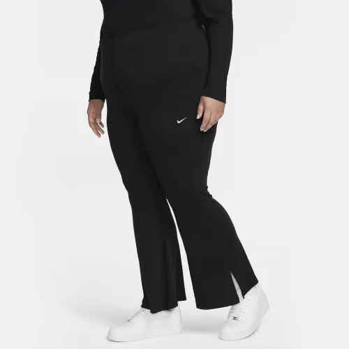 Nike Sportswear Chill Knit женская Tight Mini-Rib Flaцвет красный лосины (большие размеры) цвет черный