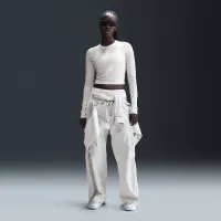 Nike Sportswear Chill Knit женская Slim Long-Sleeve Cropped Top цвет белый