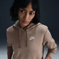 Nike Sportswear Club Fleece женская Pullover Толстовка с капюшоном цвет коричневый