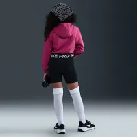Nike Pro Fleece Big дитячі (Girls') Dri-FIT Full-Zip Толстовка з капюшоном колір фіолетовий