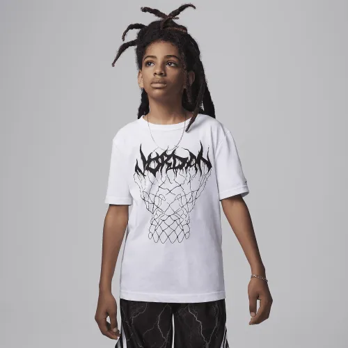 Nike Jordan Dri-FIT MJ Sport Big детские Graphic футболка цвет белый