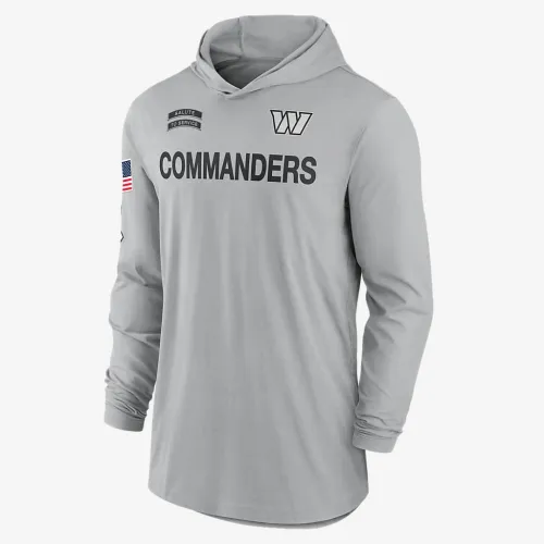 Washington Commanders Salute to Service Edge Mascot Lockup Men’s Nike Dri-FIT NFL Long-Sleeve Hooded Top цвет серый