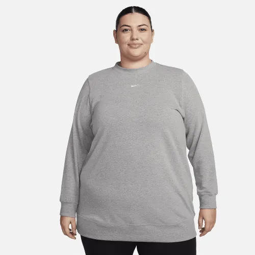 Nike Dri-FIT One жіноча Crew-Neck French Terry Tunic (великі розміри) колір сірий