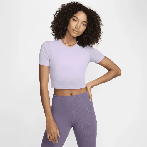 Nike Sportswear Essential женская Slim Cropped футболка цвет фиолетовый