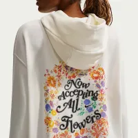 Nike Phoenix Fleece женская оверсайз Pullover баскетбольные Толстовка с капюшоном цвет белый